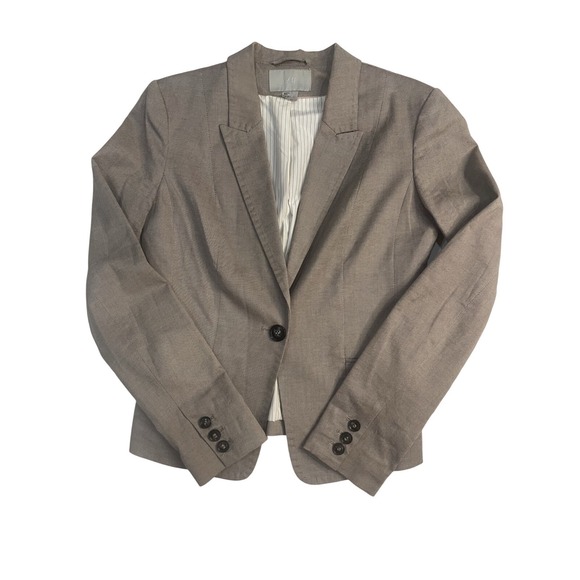 H&M Beige Women's Blazer Size S long Sleeves, Button Closure, Pockets - Picture 3 of 14